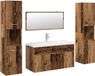 vidaXL 5-delige Badkamermeubelset Bewerkt Hout Oud Houtkleurig