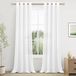 Set de vitrage, 245 x 140 cm, blanc, 2 pièces. Aspect coton, avec œillets, adapté pour salon, chambre, chambre d'enfant. Intérieur moderne, décoration pour la pièce