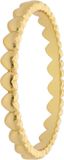 Lucardi Dames Zilveren goldplated ring met hartjes - Ring - 925 Zilver - Goudkleurig - 17.5 / 55 mm