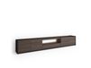Meuble TV effet bois de chêne foncé et noir 310x37x50cm avec LED
