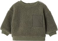 Vertbaudet Baby sweater in sherpa groen
