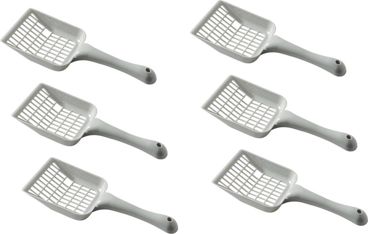 Adori Kattenbakschep Grof - Kattenbakaccessoires - 6 x Grijs per stuk