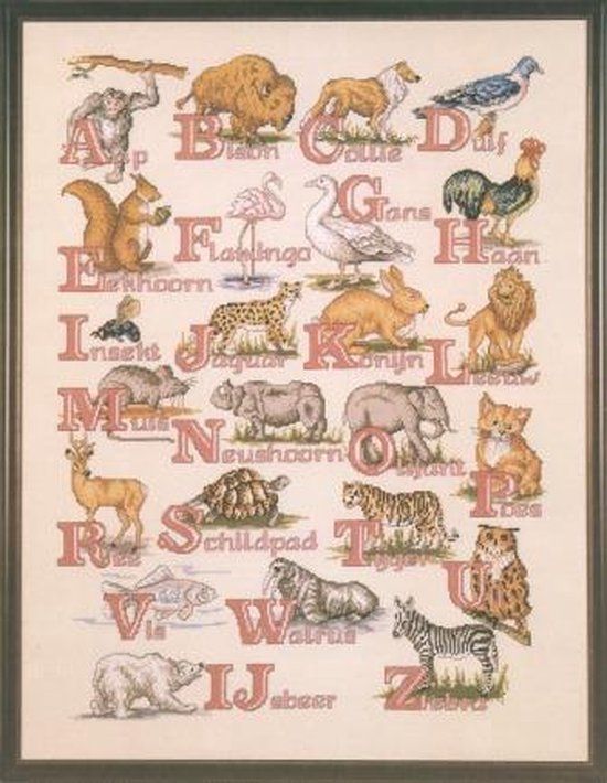 Aronelle-Nouvelle Borduurpakket 41000 Dieren A.B.C. - Borduren - Katoen - Volwassenen