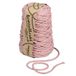 Halbach Seidenbänder gerecycled katoenen koord, breedte 5 mm, lengte 80 meter, duurzaam katoenen garen voor macramé of doe-het-zelf handwerk, kleur: donkerroze