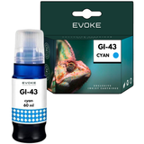 Evoke Cyan Ink for Canon Gi-43C (60ml, 3700 Pages) for Pixma G540/G550/G640/G650