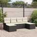 vidaXL Banc de jardin 6 pièces noir polyrattan