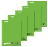 OFFICER PRODUCTS Spiraal-notitieblok, A4, geruit, 5-delige verpakking, 80 vellen, 160 pagina's