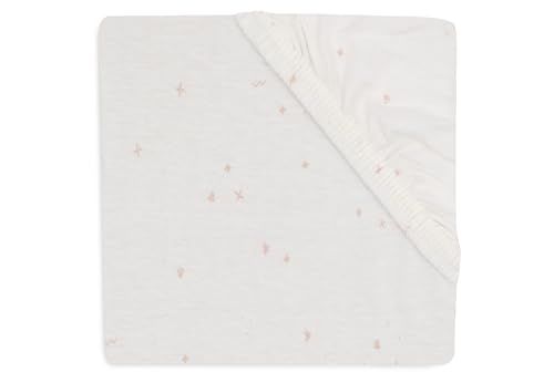 Jollein Jersey Fitted Sheet - Twinkling Wild Rose - 70/75x140/150cm - Pink