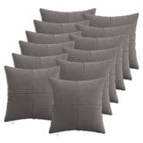 vidaXL - Kussensloop - 12 stuks - ALMELO - Donkergrijs - 45 x 45 cm - corduroy
