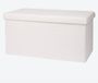 Merkloos Pouf de rangement en teddy 76x38x38 cm – Banc de rangement rectangulaire avec couvercle – Beige/Blanc – Tissu & Polyester – Max. 90 kg – Banc pliant avec espace de rangement