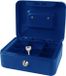 DID Geldkistje/kluisje met slot - blauw - 25 cm - metaal - incl 2 sleutels