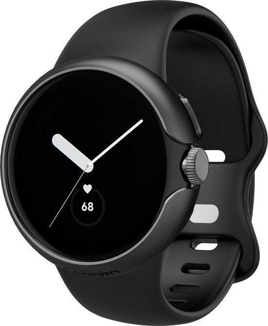 Spigen The Thin Fit Hoesje Zwart Polycarbonaat (PC) voor Google Pixel Watch