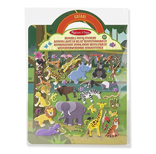 MELISSA & DOUG Puffy Stickers speelset - Safari (42 herbruikbare stickers)