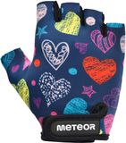 Halfvinger Meteor Kinderen M Harten - Fietshandschoenen - Unisex - Nylon - Klittenband - Maat M