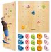 Mamabrum klimwand voor kinderen vanaf 3 jaar, gemaakt van hout, met 3 panelen en 15 kleurrijke klimgrepen, afmetingen 225 x 75 x 2 cm, geschikt voor een gewicht tot 100 kg