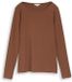 Tom Tailor - Slim fit shirt met lange mouwen en boothals - Maat XXXL - camel