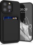 kwmobile telefoonhoesje geschikt voor Apple iPhone 13 Pro - Hoesje met pasjeshouder - TPU case in zwart