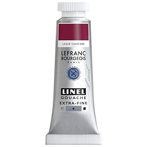 Lefranc & Bourgeois Lefranc Bourgeois 301177 Linel Gouache extra- fijne en gladde aquarelverf met maximale kleurintensiteit, helderheid voor streeploos aanbrengen, tube van 14 ml - Crimson Lake