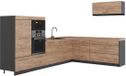 Vicco Hoekkeuken Fame-Line, Goudkleurig Eiken/Antraciet, 327 x 227 cm