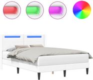 vidaXL Bedframe met LED-stripverlichting Wit 120 x 200 cm Kunstleer