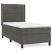 vidaXL Boxspringbed met matras, fluweel, donkergrijs, 90x200 cm