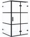 Maxaro Douchecabine Diamond 110x100cm 8mm Helder Veiligheidsglas met Zwarte Strepen Mat Zwart