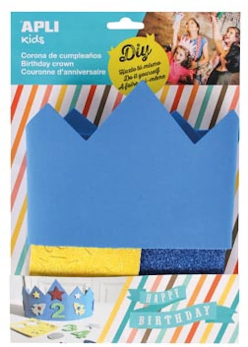 APLI Kids schuimrubber verjaardagskroon blauw