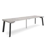 Skraut Home Uittrekbare Consoletafel Eettafel 300cm voor 14 Personen Houten Poten Moderne Stijl Cement