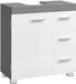 Songmics VASAGLE Wastafelonderkast, met 3 Lades en 1 Deur, 60 x 30 x 63,8 cm | Badkamerkast, Onderkast met Verstelbare Plank, Cementgrijs en Wolk wit, CUSTOS Collectie BBK513GU01