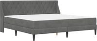 vidaXL Bedframe met matras Donkergrijs 200 x 200 cm Fluweel