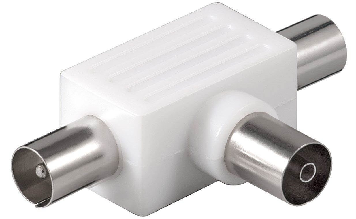 Goobay Coax Adapter - Female to Male - Angled/Straight - White