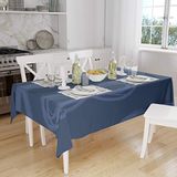 Bonamaison Tafelkleed, Anti-Mold, Sneldrogend, Waterdicht, 100% Polyester Tafellaken, Blauw, 140 x 160 Cm