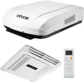 Vevor Climatiseur de toit Inverter 3 kW Climatiseur de camping-car avec pompe à chaleur Chauffage et Refroidissement Contrôle de vitesse variable Sans conduit Bouton ADB Commande à distance Climatiseur de camping Blanc