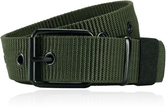 LGT JWLS Gepereforeerde Canvas Riem in Army Green - Heren-120cm
