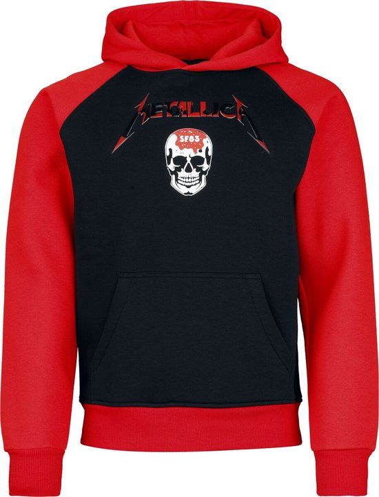 Metallica Logo Heren Trui met capuchon - zwart/rood - S