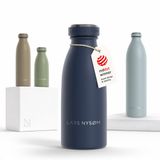 LARS NYSØM Ren Roestvrijstalen drinkfles 350ml - BPA-vrij geïsoleerde waterfles 0,35 Liter (Midnight Blue)