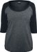 Urban Classics T-shirt Raglan Contrast 3/4 manches longues - Charcoal;Noir