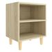 VidaXL Nachtkastje met houten poten 40x30x50 cm sonoma eikenkleurig