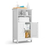 VEVOR Badkamerkast met 4 niveaus, van hout, met 2 deuren en verstelbaar rek, modern en vrijstaand, voor keuken, woonkamer of ingang, wit, 300 x 510 x 930 mm