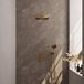 Brauer Gold Carving Thermostatische Regendoucheset Inbouw - Hoofddouche 30 cm - Gebogen Wandarm - 3 Weg - Handdouche 3 Standen - Doucheslang - Wandaansluitbocht - Geborsteld Goud