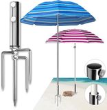Ibenzoa® Support de parasol robuste et réglable avec piquet de terre pour jardin et usage extérieur