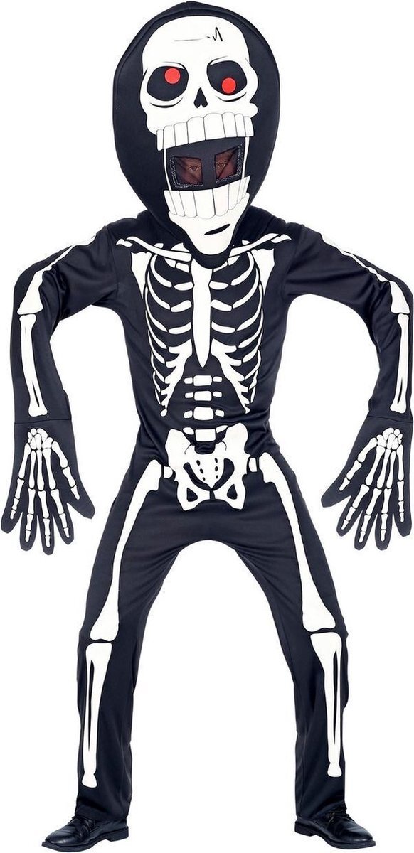 Widmann Spook & Skelet Kostuum | Ongelukkig Skelet Met Waterhoofd Kind Kostuum | Maat 128 | Halloween | Verkleedkleding