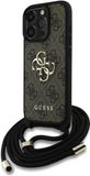 Guess 4G Serie - iPhone 16 Pro Max Hoes - Crossbody Strap - Leren Bescherming - Bruin