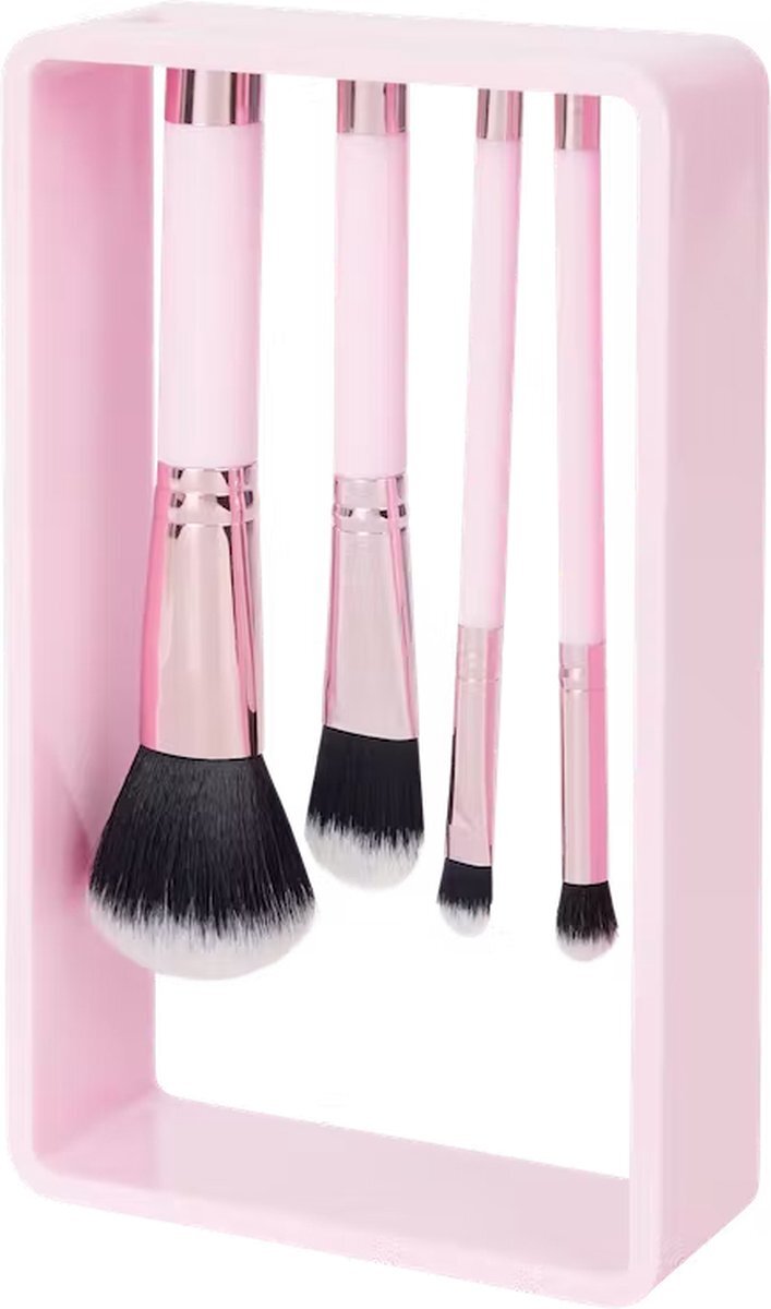 A.A.S Cosmetic A.A.S Magnetische make-up-kwasten in houder- Brush set- 5-delig- Roze