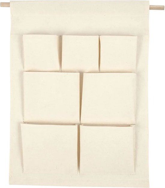Creativ Company Opknoping Organizer - 46 cm x 34 cm - Naturel - Stof