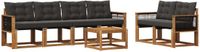 vidaXL - Acacia Hout Loungeset - Naturel en Zwart