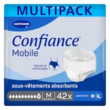 Confiance Mobiel - Absorberende slips voor mannen en vrouwen – absorptieniveau = 10 druppels (belangrijke urineweg) – discreet en effectief – pH-huidneutraal – maat M – 3 x 14 stuks