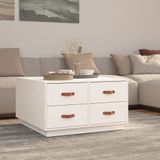 Prolenta Maison Exclusive Salontafel, wit, 80x80x45 cm, massief grenenhout
