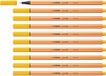 STABILO - Viltstift met fijne punt - punt 88 | Kartonnen doos, 10 stuks, kleur: geel