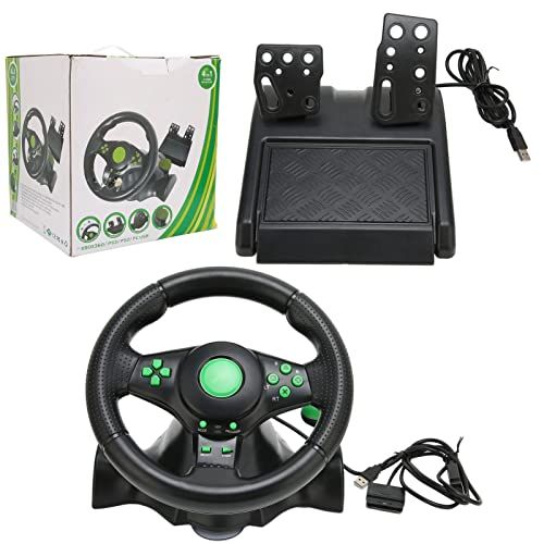 PUSOKEI PC Gaming Racing Stuurwiel met Pedaal Ergonomisch 180 Graden Universele USB Car Sim Race Stuurwiel Hot Plug, Voor XBOX 360, voor PS3, voor PS2, PC